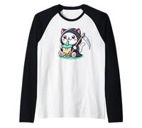 Thé aux bulles japonais, thé boba kawaii anime Neko Grim Reaper Cat Manche Raglan