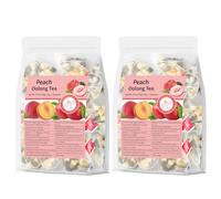 Thé Aux Fruits Aromatisé À La Pêche Oolong, 30 Sachets Emballés Individuellement, Mélange De Qualité Supérieure Avec Pêche Et Pomme Séchées, Infusion Fruitée Douce(2pcs)