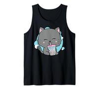 Thé aux Perles de Dessin animé Chat Boba Kawaii Débardeur