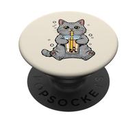 Thé aux Perles de Lait pour Chat, Chaton Mignon, pour Femmes, Filles et Enfants PopSockets PopGrip Adhésif