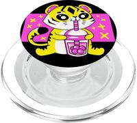 Thé aux Perles en Forme de Chaton Tigre, Mignon Chat Kawaii Anime félin PopSockets PopGrip pour MagSafe