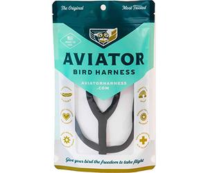 The Aviator Harnais et Laisse pour Oiseaux : XS Noir