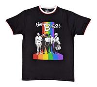 The B52's Rainbow Stripes Ringer T Shirt