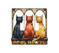 The Backs of Three Cats Double Gang Toggle Plaque murale Interrupteur décoratif Taille standard - 11,4 x 11,4 cm