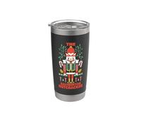 The Badminton Nutcracker Funny Christmas Badminton Joueur de badminton Gobelet isotherme en acier inoxydable double paroi