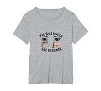 The Bags Under are ER Fashionista Eye Humour T-Shirt, Femme Grandes Tailles, Gris Chiné, 5X