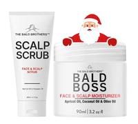 The Bald Brothers Ensemble de soins de la tête chauve | Soin complet naturel de la tête chauve | Ensemble de soins quotidiens pour homme | Nettoye, exfolie et hydrate | Approvisionnement de 60 à 90