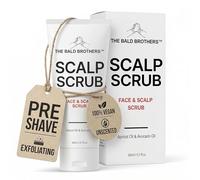 The Bald Brothers Gommage du cuir chevelu à l'huile de graines d'abricot | Pré-rasage | Gommage exfoliant pour homme avec pierre ponce et huile de noix de coco | Non parfumé | Végétalien