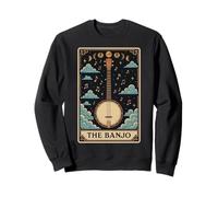 The Banjo Player Banjoist Carte de Tarot Motif Lune sorcière Sweatshirt