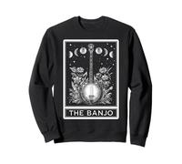 The Banjo Player Banjoist Carte de Tarot Motif Lune sorcière Sweatshirt