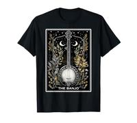 The Banjo Player Banjoist Carte de Tarot Motif Lune sorcière T-Shirt