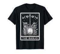 The Banjo Player Banjoist Carte de Tarot Motif Lune sorcière T-Shirt