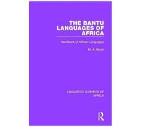 The Bantu Languages Of Africa