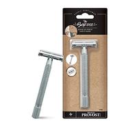THE BARB XPERT By Franck Provost - Rasoir De Sûreté Traditionnel Homme - Rasage Manuel Précis - Compatible Lames Universelles - Manche Ergonomique En Laiton Chromé - Alternative Aux Rasoirs Jetables