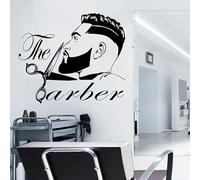 The Barber Shop Stickers muraux pour homme, salon de coiffure, barbe, visage, rasage, décoration murale, 66 x 56 cm