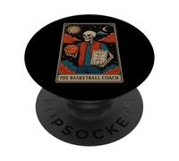 The Basketball Coach Player Team Tarot Card Squelette Witchy PopSockets PopGrip Adhésif