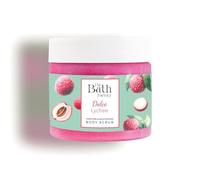 The Bath Factory Gommage Corps Exfoliant au Karité 300 g - Body Scrub Hydratant - Exfoliant Corps Naturel - Gommage Peau Morte pour Peau Douce - Plusieurs Parfums (Dolce Lychee)