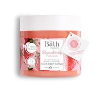 The Bath Factory Gommage Corps Exfoliant au Karité 300 g - Body Scrub Hydratant - Exfoliant Corps Naturel - Gommage Peau Morte pour Peau Douce - Plusieurs Parfums (Strawberry Passion)