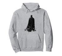 The Batman Bat Cape Sweat à Capuche, Unisexe pour Adultes, Gris Chiné, S