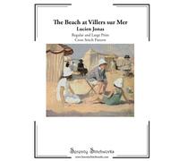 The Beach at Villers sur Mer Cross Stitch Pattern - Lucien Jonas: Regular and Large Print Cross Stitch Chart