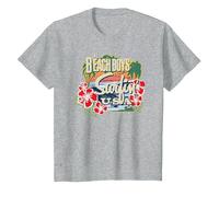 The Beach Boys Rock Band Tropical by Rock Off T-Shirt, Enfant, Gris Chiné, 3 Ans