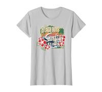 The Beach Boys Rock Band Tropical by Rock Off T-Shirt, Femme, Argent, M