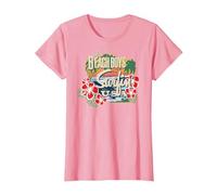 The Beach Boys Rock Band Tropical by Rock Off T-Shirt, Femme, Rose, L