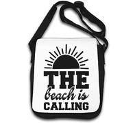 The Beach Is Calling Sac à bandoulière minimaliste avec motif soleil Blanc