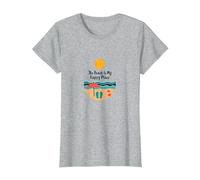 The Beach is My Happy Place - Vacances d'été ensoleillées T-Shirt, Femme, Gris Chiné, XS