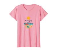The Beach is My Happy Place - Vacances d'été ensoleillées T-Shirt, Femme, Rose, XL