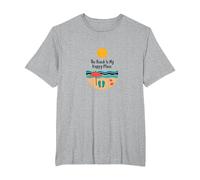 The Beach is My Happy Place - Vacances d'été ensoleillées T-Shirt, Homme Grandes Tailles, Gris Chiné, 3X Tall