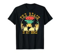 The Beach is My Home Funny Retro Sunset Surf Life T-Shirt Graphique avec Valeur