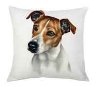 The Beach Stop Adorable Dog Housse de Coussin Souple, Jack Russel, 45 x 45 cm
