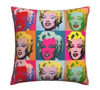 The Beach Stop Housse de coussin colorée Pop Art Marilyn Monroe | Idée cadeau | Décoration d'intérieur | 45 x 45 cm | Pop Art Marilyn