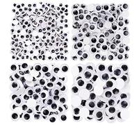 The Bead Shop Yeux écarquillés Auto-adhésifs, Yeux Collants Wobbly Craft - 300 pièces de Tailles Assorties (6 mm, 8 mm, 10 mm, 12 mm)