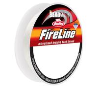 The Beadsmith Berkley Fireline by Berkley Fil tressé micro-fusible - Test de 4,5 kg, 20,3 cm de diamètre, bobine de 13,6 m, couleur cristal - Matériau de cordage super résistant pour la fabrication de
