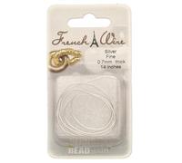 The Beadsmith Fil français - Couleur argent - Taille fine (0,7 mm de diamètre) - 35,6 cm, lingot, gimp - Utilisation pour dissimuler le fil de perles à côté des sertissages et des fermoirs