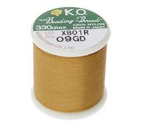 The Beadsmith KO Fil à perler en nylon, couleur or, 100 % nylon japonais pré-ciré, 330TEX, cordon à nouer, résistant aux nœuds, bobine de 50 m, utilisation pour projets de perles de rocaille, travaux