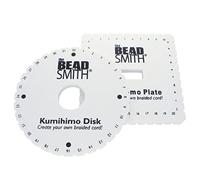 The Beadsmith Kumihimo Lot de 2 disques ronds et carrés en mousse dense de 0,95 cm d'épaisseur - 15,2 cm de diamètre - Outils de bijoux pour tressage kumihimo et macramé
