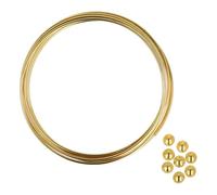 The Beadsmith Lot de 12 bobines de fil à mémoire de forme avec 8 embouts plaqués or, 1 mm d'épaisseur, 60 mm de diamètre, pour la fabrication de bijoux