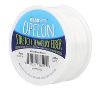 The Beadsmith Opelon Cordon de perles extensible en fibre de bijoux - Couleur blanche - 0,7 mm de diamètre - Bobine de 100 m - Pour la fabrication de colliers, bracelets et loisirs créatifs