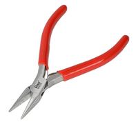 The Beadsmith Pince à bec fin de 120 mm avec tête en acier poli, poignée confortable en PVC rouge avec ressort à double lame, outil pour la fabrication de bijoux