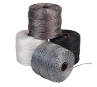 The Beadsmith S-Lon Lot de 4 cordons de perles torsadés en nylon pour cordage 0,5 mm, mélange basique, TEX210, 70 m par bobine