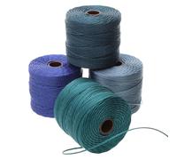 The Beadsmith S-Lon Lot de 4 cordons en nylon torsadé de 0,5 mm pour cordage, Deep Blue Sea Mix, TEX210, 70 m par bobine