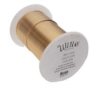 The Beadsmith Wire Elements Bobine de fil de cuivre laqué de calibre 20 pour la fabrication de bijoux, 13,72 m (couleur laiton)