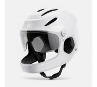 THE BEAM Virgo Casque Intégral - Casque de Protection Complet pour Vélos Électriques, Trottinettes & Mobilité Urbaine, Léger, Visière Intégrée, Feu de Freinage Intelligent, Unisexe (Blanc/Large)