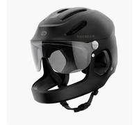 THE BEAM Virgo Casque Intégral - Casque de Protection Complet pour Vélos Électriques, Trottinettes & Mobilité Urbaine, Léger, Visière Intégrée, Feu de Freinage Intelligent, Unisexe (Noir/Small)