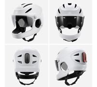 THE BEAM Virgo Casque Intégral - Protection Révolutionnaire pour Vélos Électriques, Trottinettes & Plus Système de Sécurité Cérébrale MIPS, Léger, Feu de Freinage Intelligent, Unisexe (Moyen/Blanc)