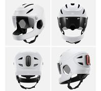 THE BEAM Virgo Casque Intégral - Protection Révolutionnaire pour Vélos Électriques, Trottinettes & Plus Système de Sécurité Cérébrale MIPS, Léger, Feu de Freinage Intelligent, Unisexe (Petit,Blanc)
