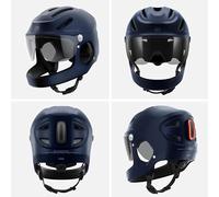 THE BEAM Virgo Casque Intégral - Protection Révolutionnaire pour Vélos Électriques, Trottinettes & Plus Système de Sécurité Cérébrale MIPS, Léger, Feu de Freinage Intelligent, Unisexe Moyen,Bleu